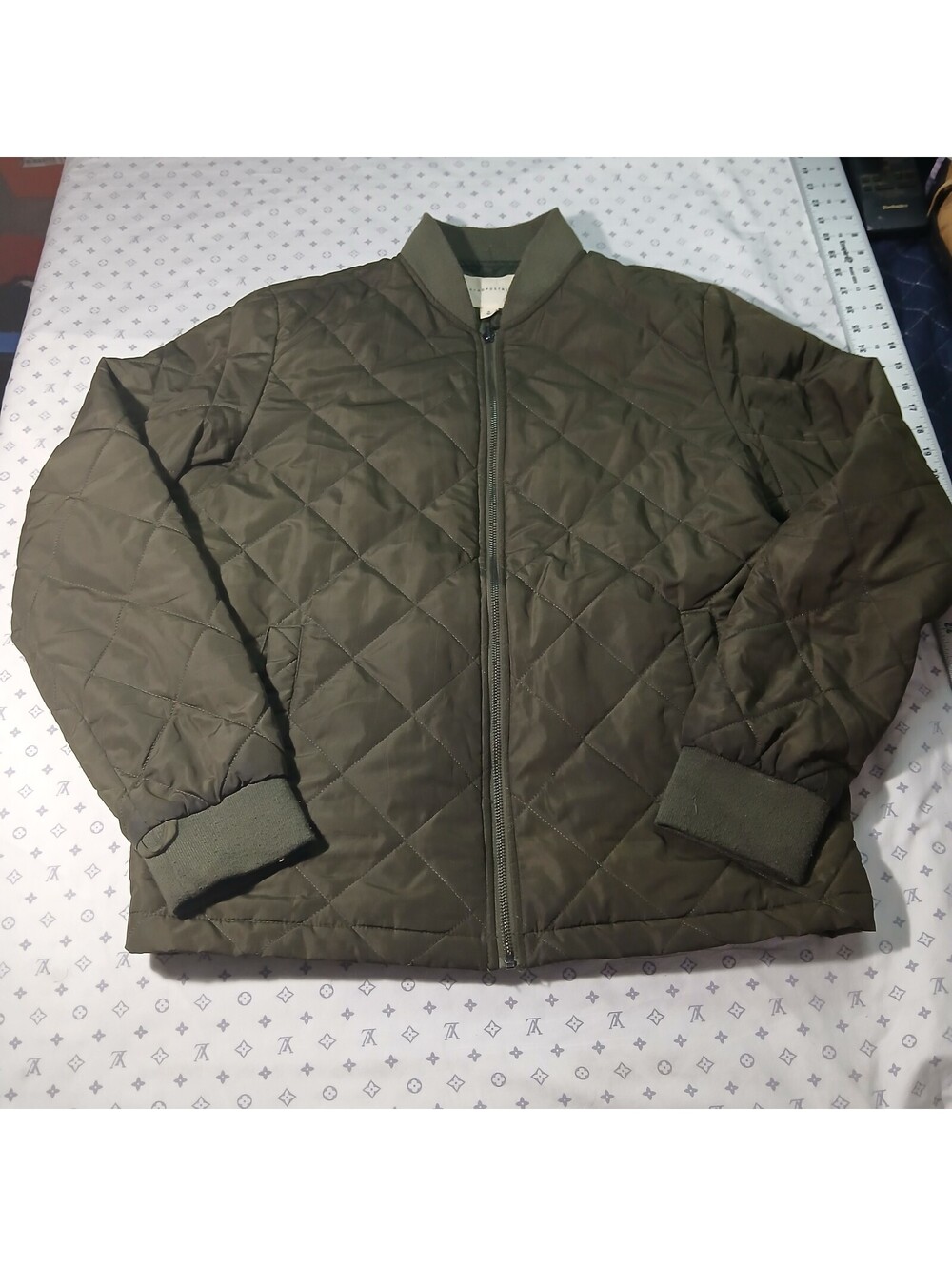 Vintage Aeropostale Olive Quilted Bomber Jacket Mens Medium Casual Streetwear